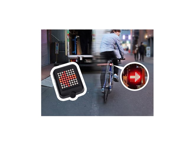 傾けると自動で方向表示が出る、自転車用オートウインカー