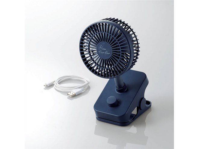 【未開封】【2個セット】エレコム USB扇風機 FAN-U195WH USB扇風機“flowflowflow”（充電式クリップタイプ） - FAN-U195WH