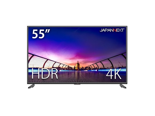 JAPANNEXT、期間限定69,970円の55型4K液晶ディスプレイ「JN-V5500UHDR