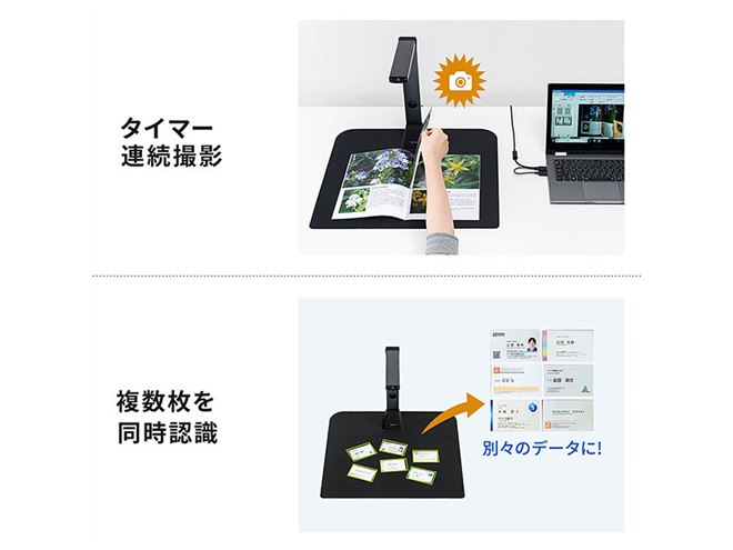 サンワ、A3サイズまで撮影できるスタンドスキャナー「400-CAM069