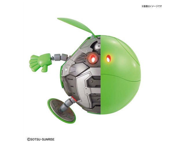 目が発光する「ガンダムベース限定 ハロ」プラモ、LEDユニット