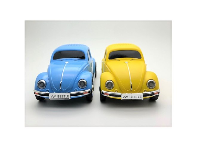 VWオールドビートル型Bluetoothスピーカー2色、各色1000台限定で