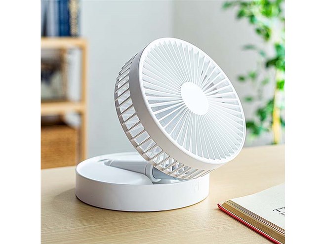 サンワ、24時間連続使用可能なバッテリー内蔵USB扇風機「400-TOY045W