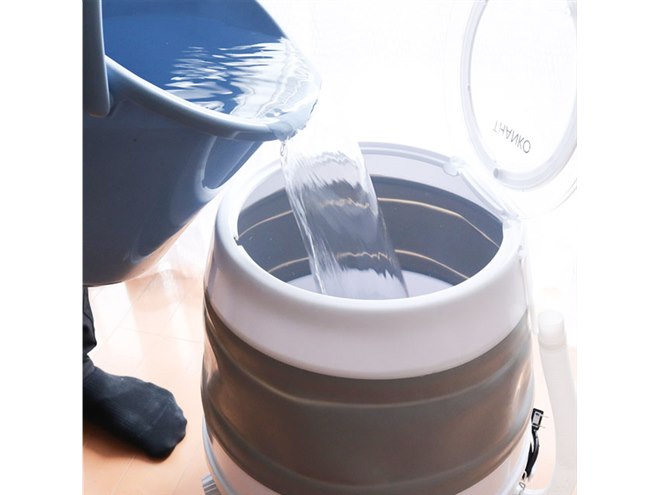 サンコー、コンパクトにたたんで収納できる「折りたたみ洗濯機