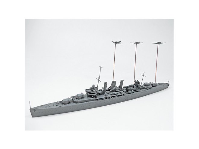 イギリス海軍の重巡洋艦「ケント」1/700プラモ、イタリア雷撃機SM.79