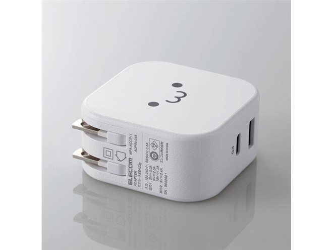 エレコム、PD準拠のType-C/おまかせ充電対応のType-Aを備えたUSB