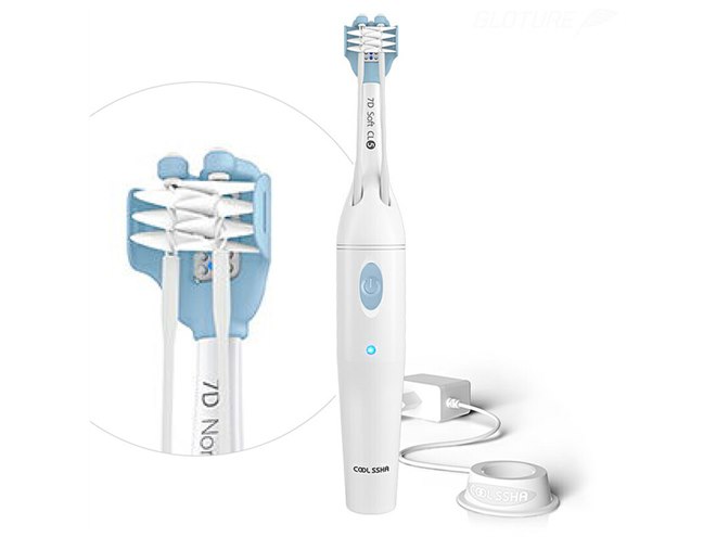 Gloture、歯を3方向から包み込むように磨く電動歯ブラシ「COOLSSHA