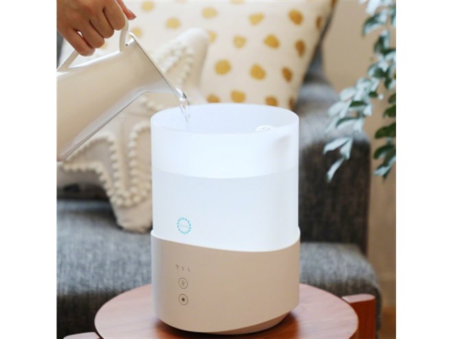 Qurra 置き型加湿器 3R-UHT04WT スリー・アール、水残量が見やすい“半透明タンク”搭載の2.5L加湿