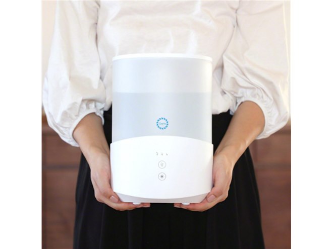 Qurra 置き型加湿器 3R-UHT04WT スリー・アール、水残量が見やすい“半透明タンク”搭載の2.5L加湿