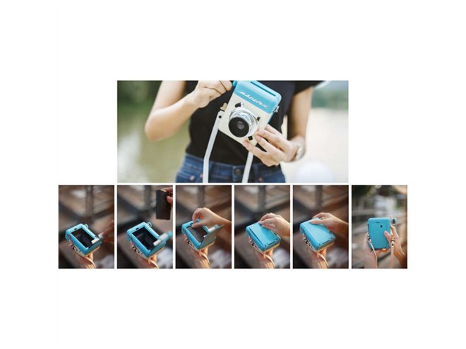 手動式で電源不要、60年代ビンテージ風インスタントカメラ「Escura