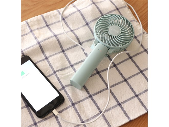 阪和、モバイルバッテリー機能付きアロマハンディファン「PR-F050