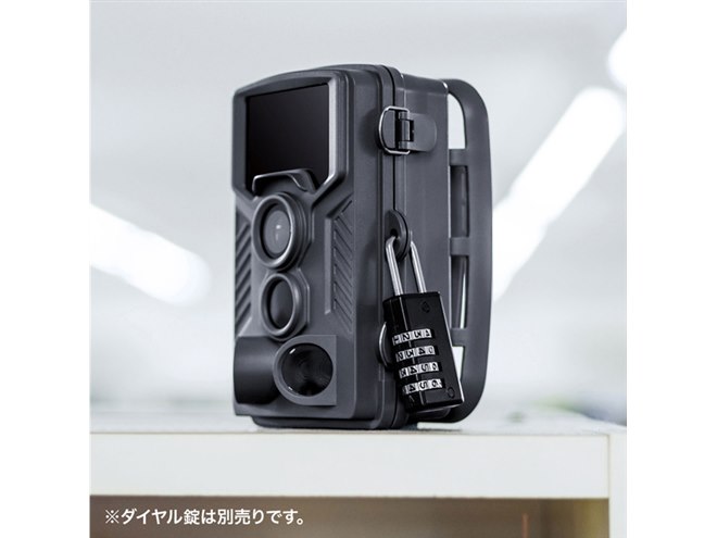 サンワ、乾電池駆動対応の赤外線センサー内蔵セキュリティカメラ