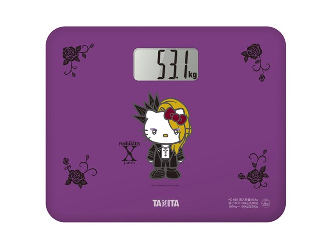 【送料無料】【YOSHIKITTYモデル】完全受注生産/デジタルヘルスメーター タニタ、YOSHIKI×ハローキティの「yoshikitty」デザインの体重計