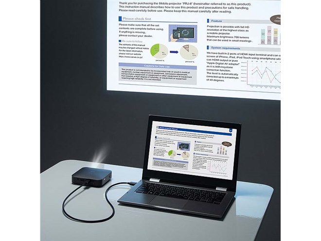 サンワ、HDMI端子付きの高輝度モバイルプロジェクター「PRJ-8」 - 価格.com