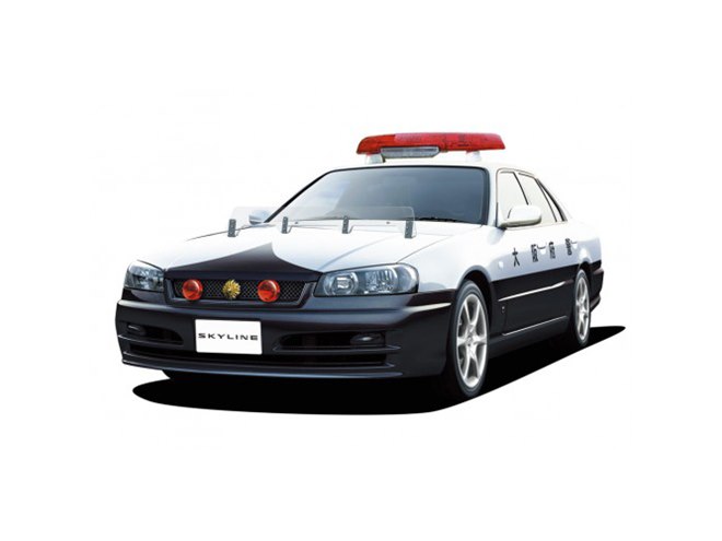 ニッサン ER34 スカイライン」パトカー、散光式警光灯を新規再現