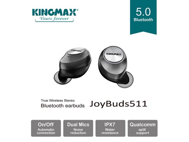KINGMAX、aptX対応の完全ワイヤレスイヤホン「JoyBuds511