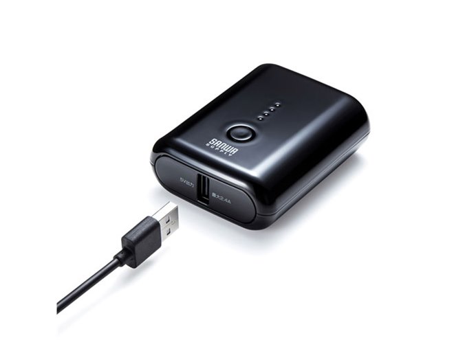 サンワサプライ、入出力対応のUSB Type-Cポート付き10000mAhバッテリー 