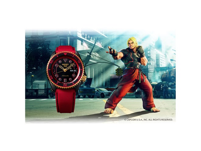 【美品 】ストリートファイターV セイコー コラボ 限定モデル　ケン モデル 対戦型格闘ゲーム「ストリートファイターV」とジャパニーズ機械
