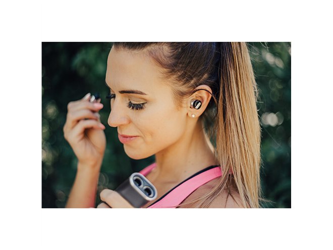 schatzii シャツィ ワイヤレスイヤホン iPhone Bluetooth 両耳 マイク BULLET2.0 シルバー SB-002