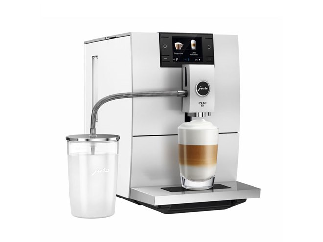 クリスタルカラフ”イメージの水タンクを採用した全自動コーヒーマシン