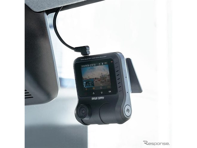 サンワサプライ、2カメラ一体型ドラレコ発売…1台で前方と室内を同時