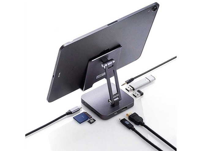 ほぼ新品 ドッキングステーション 400-HUB088 SN おまけ付 サンワダイレクト USB-C ドッキングステーション 5in1 スタンド付き