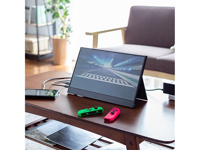 サンワサプライ 400-LCD002 Type-C対応15.6型モバイルモニター サンワ、Type-C接続対応の15.6型モバイルモニター「400-LCD002
