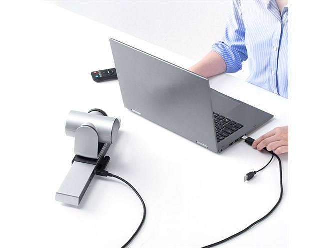 サンワ、光学10倍ズームレンズを搭載した会議用カメラ「400-CAM082