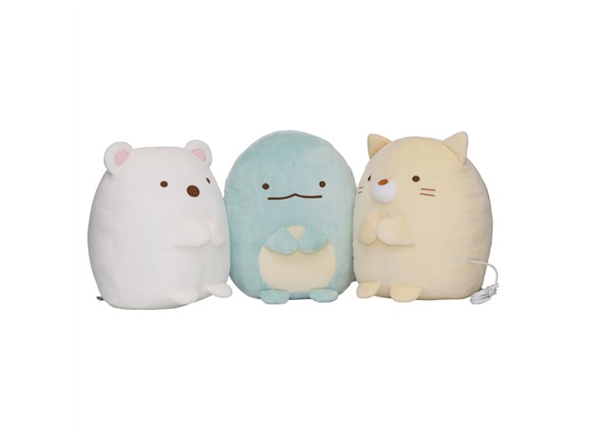 すみっコぐらし」がヒーター付きぬいぐるみに、しろくま/とかげ/ねこの