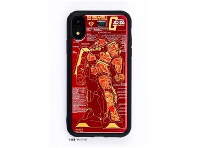 携帯ジャケット・カバー　FLASH シャア専用ザク 基板アート iPhone 14 Pro Maxケース 「機動戦士ガンダム」 電池無しでガンダムやシャア専用ザクが光る！「FLASH ガンダム