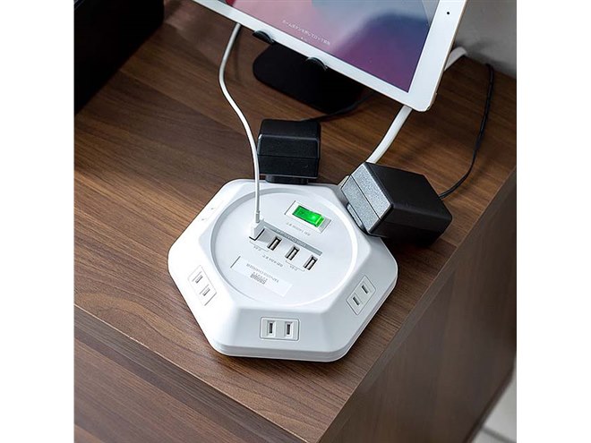 サンワ、USB充電ポート付きの六角形タップ「700-TAP043」 - 価格.com