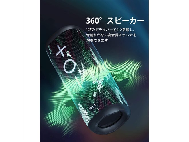Tribit 迷彩 Bluetooth ワイヤレススピーカー Tribit、Bluetoothスピーカー「StormBox」に迷彩柄モチーフの新