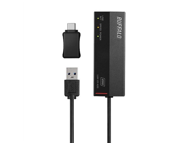 バッファロー、USB Type-C変換コネクターを付属した2.5GbE対応の有線