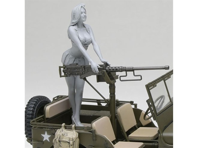 ハセガワ、ブロンドガール付きの「1/4トン 4×4 トラック」1/24模型