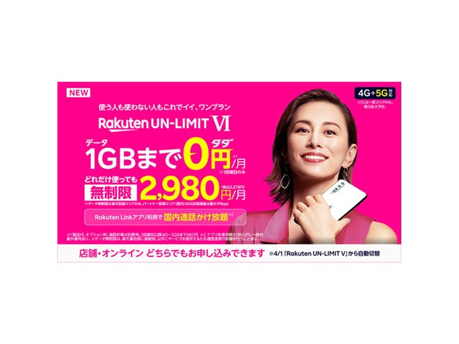 楽天モバイル、“月1GB以下なら無料”の段階制新プラン「Rakuten UN