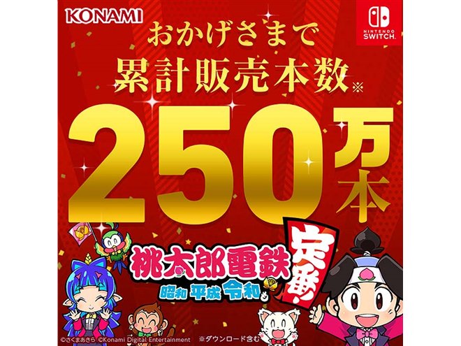 桃太郎電鉄 ～昭和 平成 令和も定番！～」発売から約2か月半で250万本