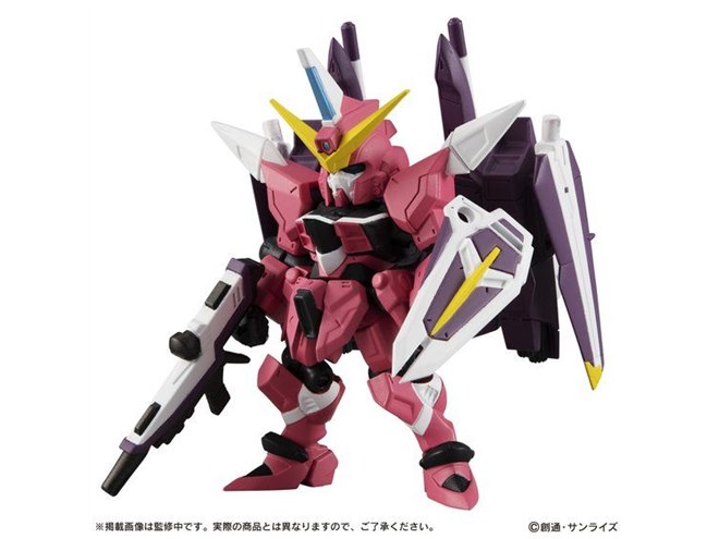 幅広い可動域の独自ジョイント、ジャスティスガンダムのミニフィギュア