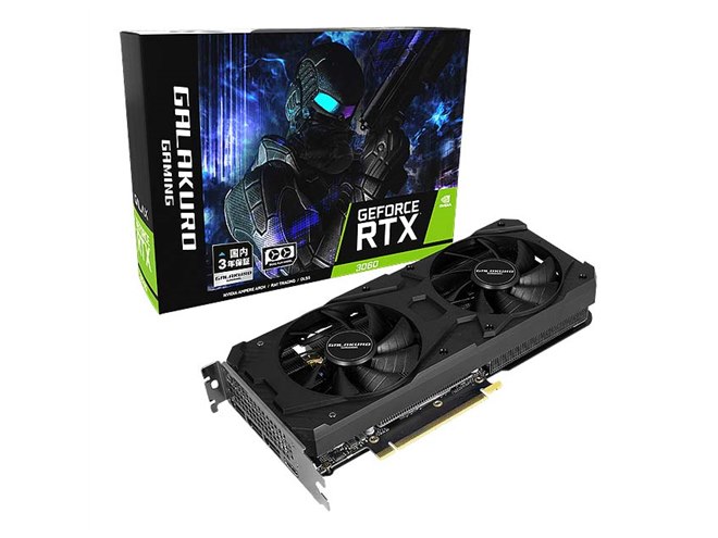 特価商品  GALAKURO GAMING、「GeForce RTX 3060」を搭載したビデオカード グラフィックボード・グラボ・ビデオカード