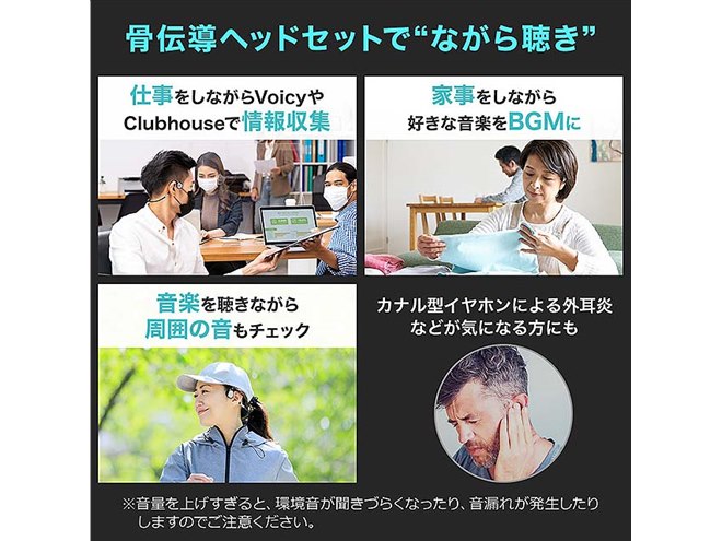 サンワ、Bluetooth対応の骨伝導ヘッドセット「400-BTSH019BK」 - 価格.com