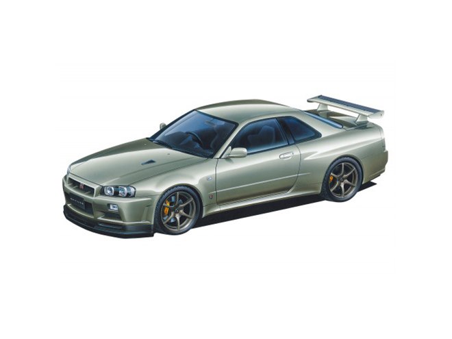 AOSHIMA、純正アルミ/ニスモLMGT4選択式の「R34スカイラインGT-R」1/24