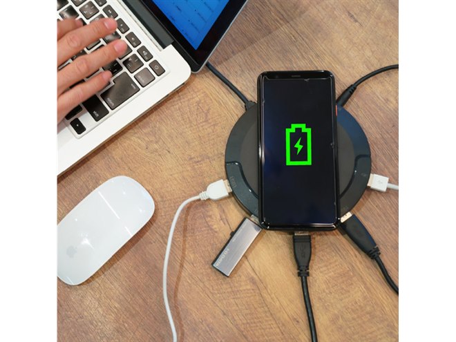 サンコー、5ポートUSBハブ搭載のマルチスタンド付きワイヤレス・急速