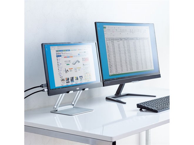 サンワ、角度と高さが無段階調整できるタブレットスタンド「PDA-STN49S