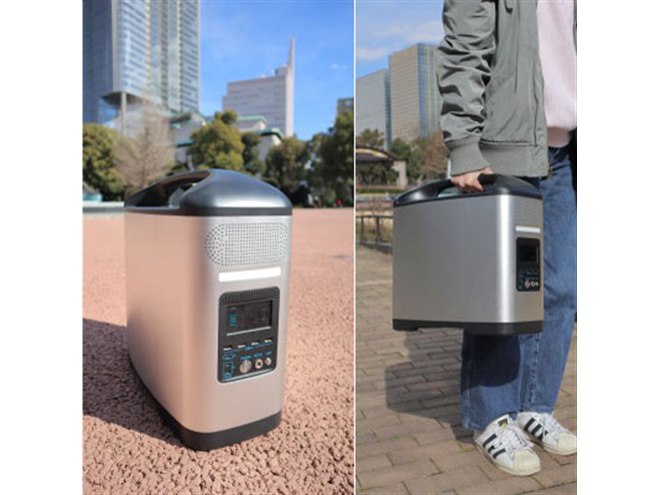車中泊 防災FEM-PB1600 1670Wh 1500Wスリムポータブル電源 Linoc、持ち運びに対応した1670Whポータブル蓄電池「FEM-PB1600
