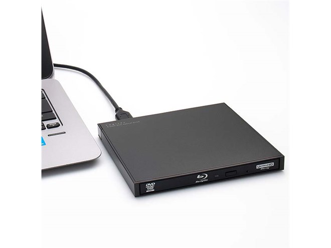 ロジテック、UHD BD再生に対応したポータブルBD「LBD-LPWAWU3