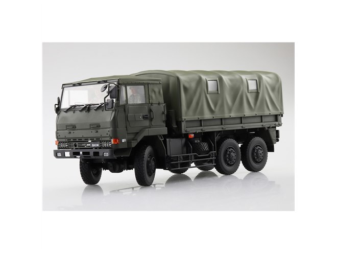 最新型「3 1/2tトラック」1/35模型、幌あり/なしを組み立て選択