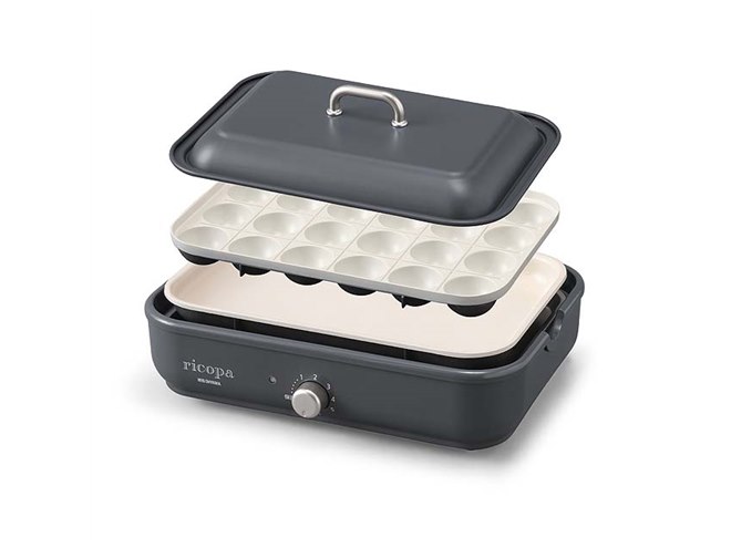 アイリスオーヤマ、「ricopa」シリーズのミニホットプレートをカラー