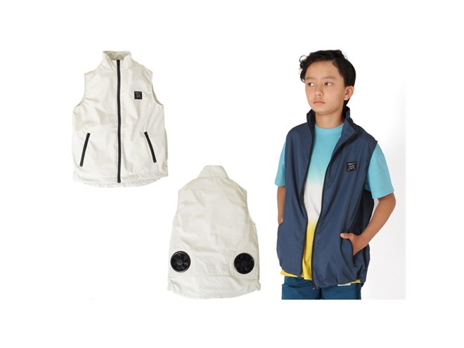 空調服　子ども用　 ファン付き　ベスト 150cm ボーイズブランド「GLAZOS」、子ども用ファン付き空調ベストを