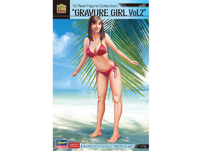ハセガワ社製の １／１２リアルフィギュアGRAVURE GIRL女性フィギュア ハセガワ、ビキニ姿のリアルな「1/12グラビアガール」を本日6月3日から