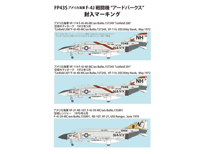 ファインモールド、1/72「アメリカ海軍 F-4J 戦闘機