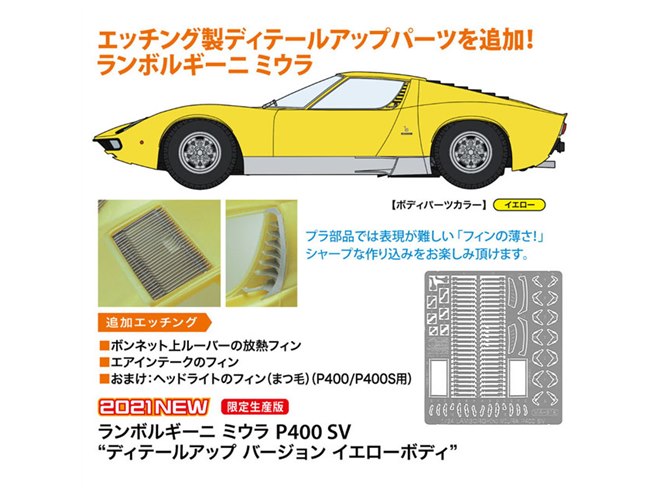 ヨロズヤ製 ランボルギーニ ミウラ用 エッチング パーツ